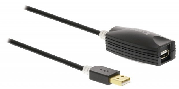Actieve USB 2.0 Verlengkabel USB A Male - USB A Female 10m Antraciet